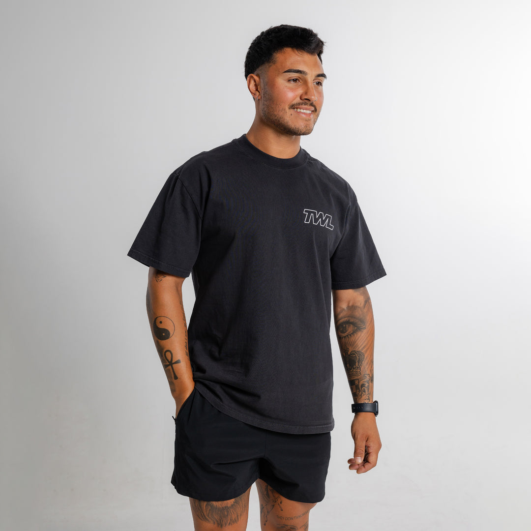 TWL - LIFESTYLE OVERSIZED T-SHIRT - FLEX - FADED BLACK