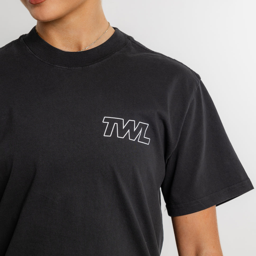 TWL - LIFESTYLE OVERSIZED T-SHIRT - FLEX - FADED BLACK