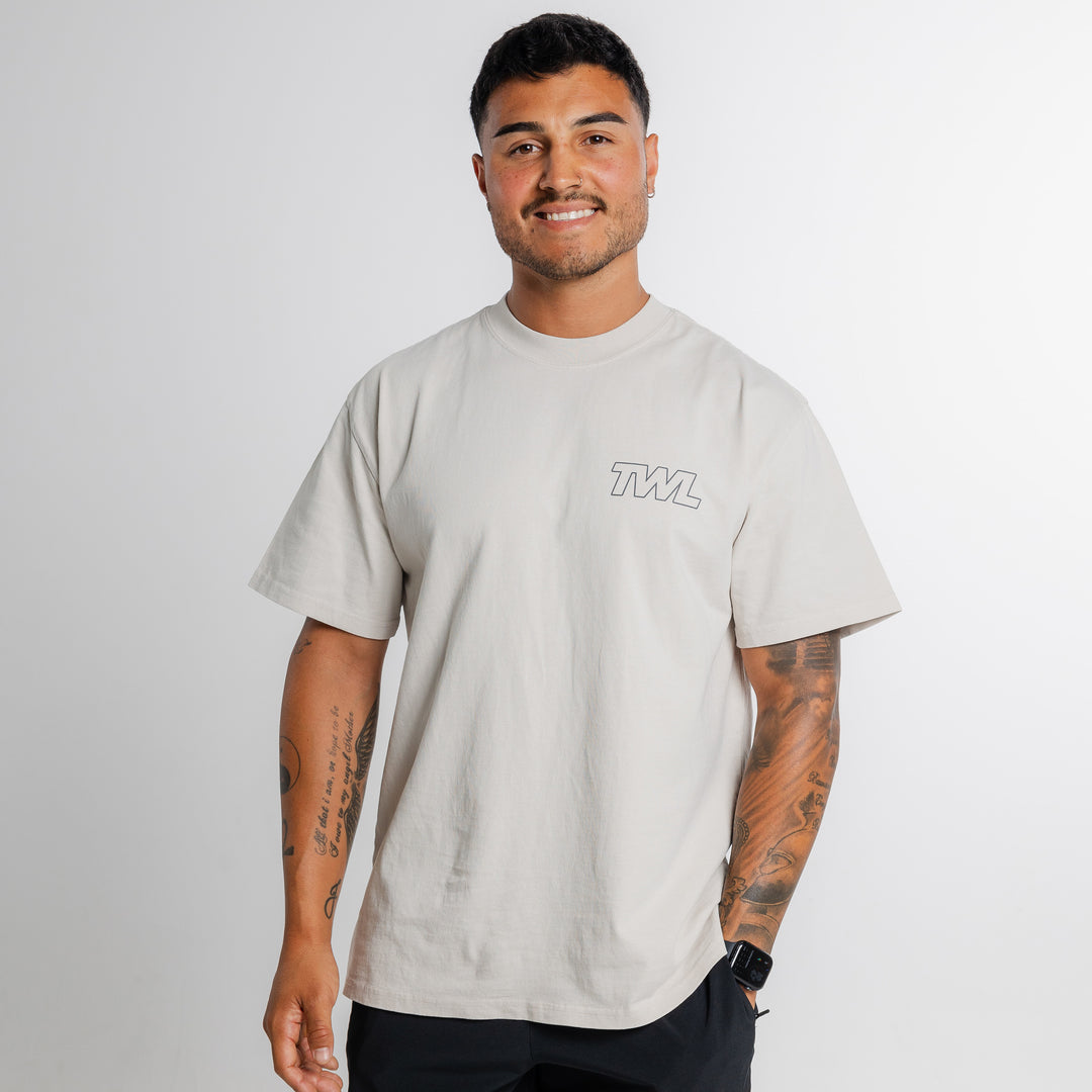 TWL - LIFESTYLE OVERSIZED T-SHIRT - FLEX - FADED WHITE