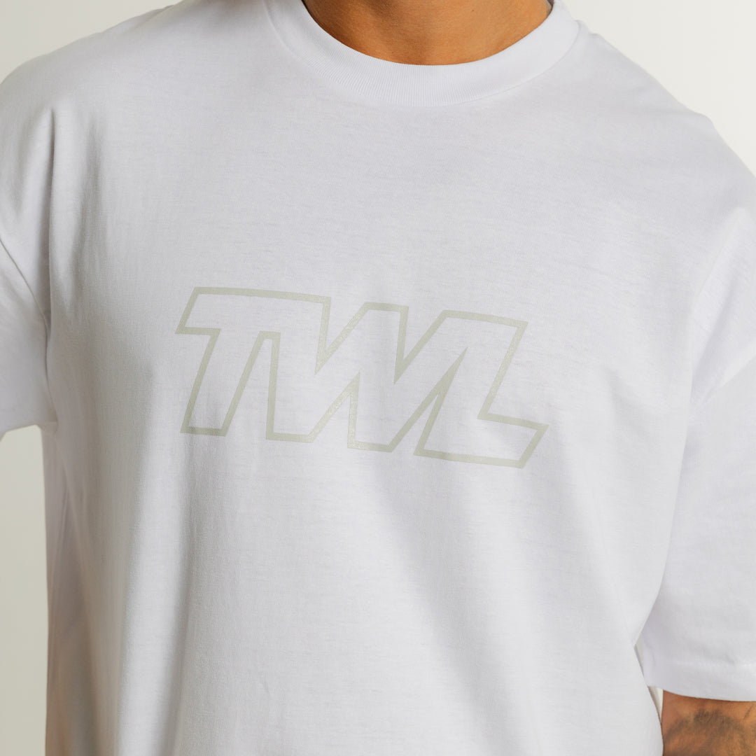 TWL - OVERSIZED T-SHIRT - ATHLETE BLOCK - WHITE