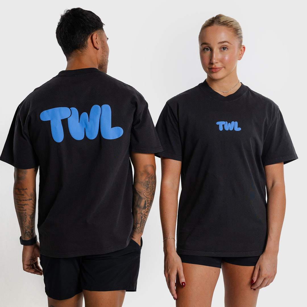 TWL - LIFESTYLE OVERSIZED T-SHIRT - PUFF - BLACK/COBALT