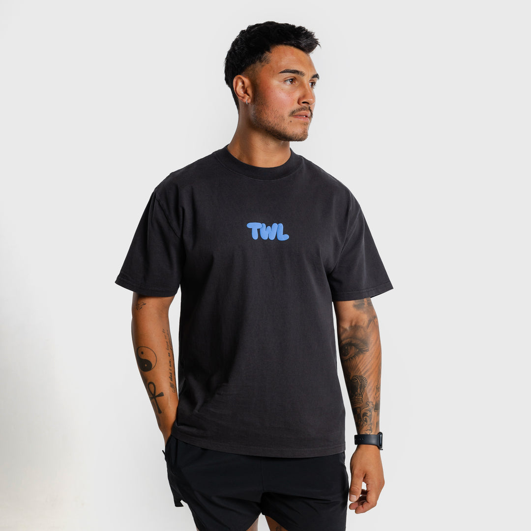 TWL - LIFESTYLE OVERSIZED T-SHIRT - PUFF - BLACK/COBALT