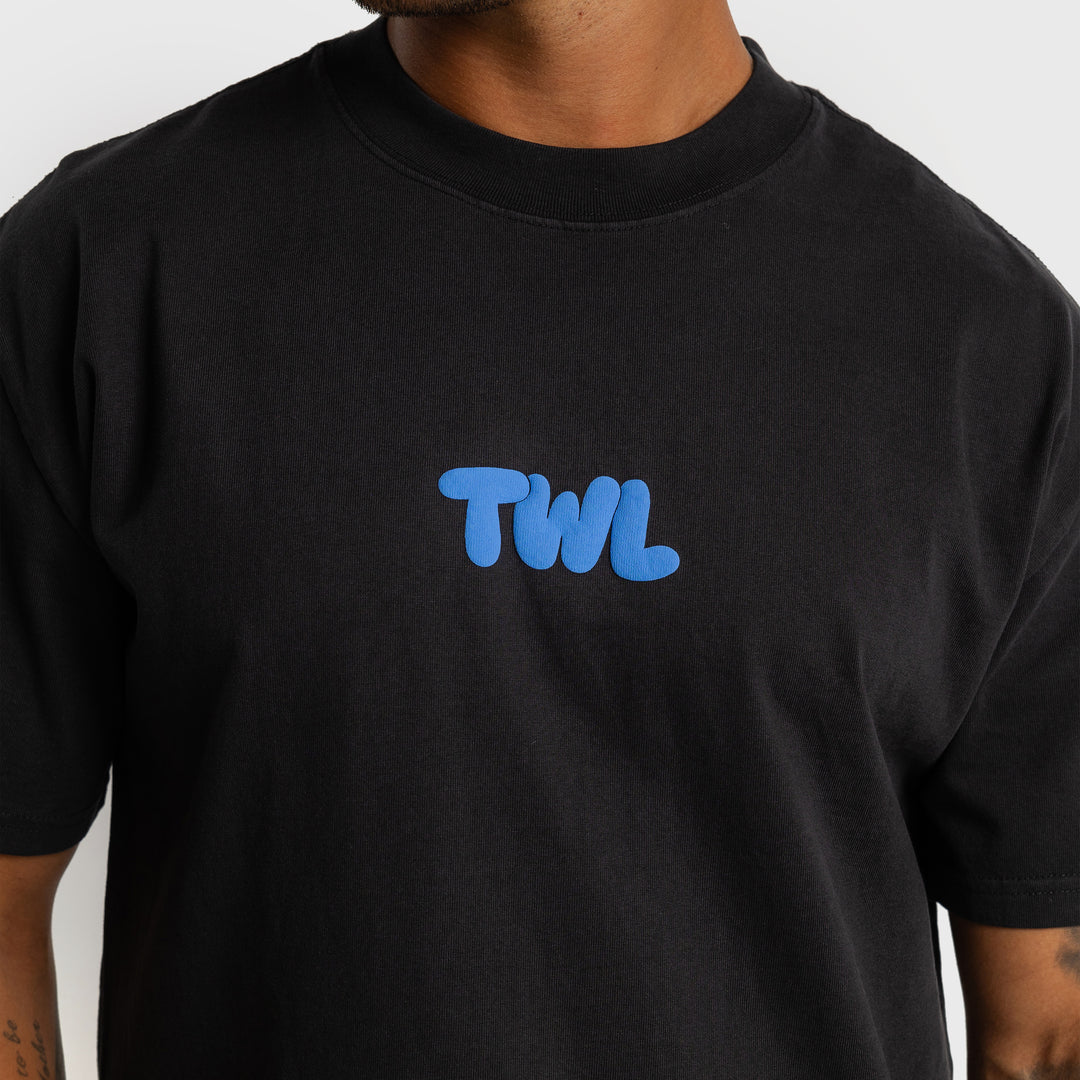 TWL - LIFESTYLE OVERSIZED T-SHIRT - PUFF - BLACK/COBALT