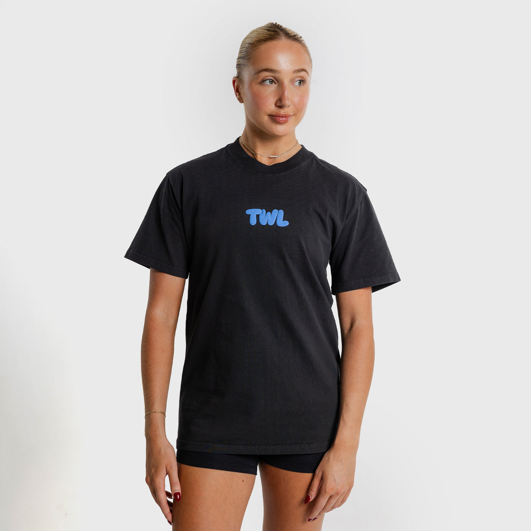 TWL - LIFESTYLE OVERSIZED T-SHIRT - PUFF - BLACK/COBALT