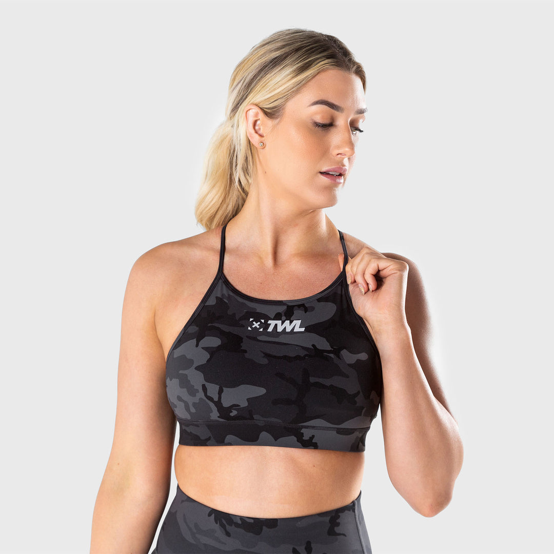 TWL - WOMEN'S FLEET BRA - BLACK CAMO