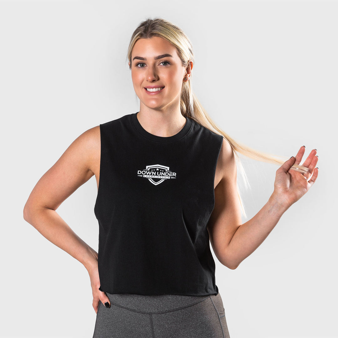 TWL - WOMEN'S SLASH CROP - BLACK/WHITE - DUC