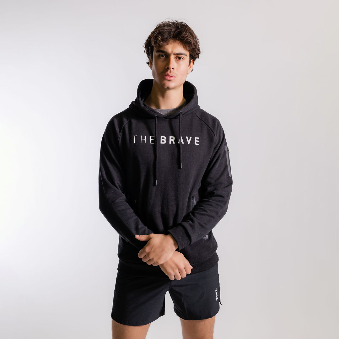 THE BRAVE - MENS SIGNATURE OVERHEAD HOODIE 2.0 - BLACK