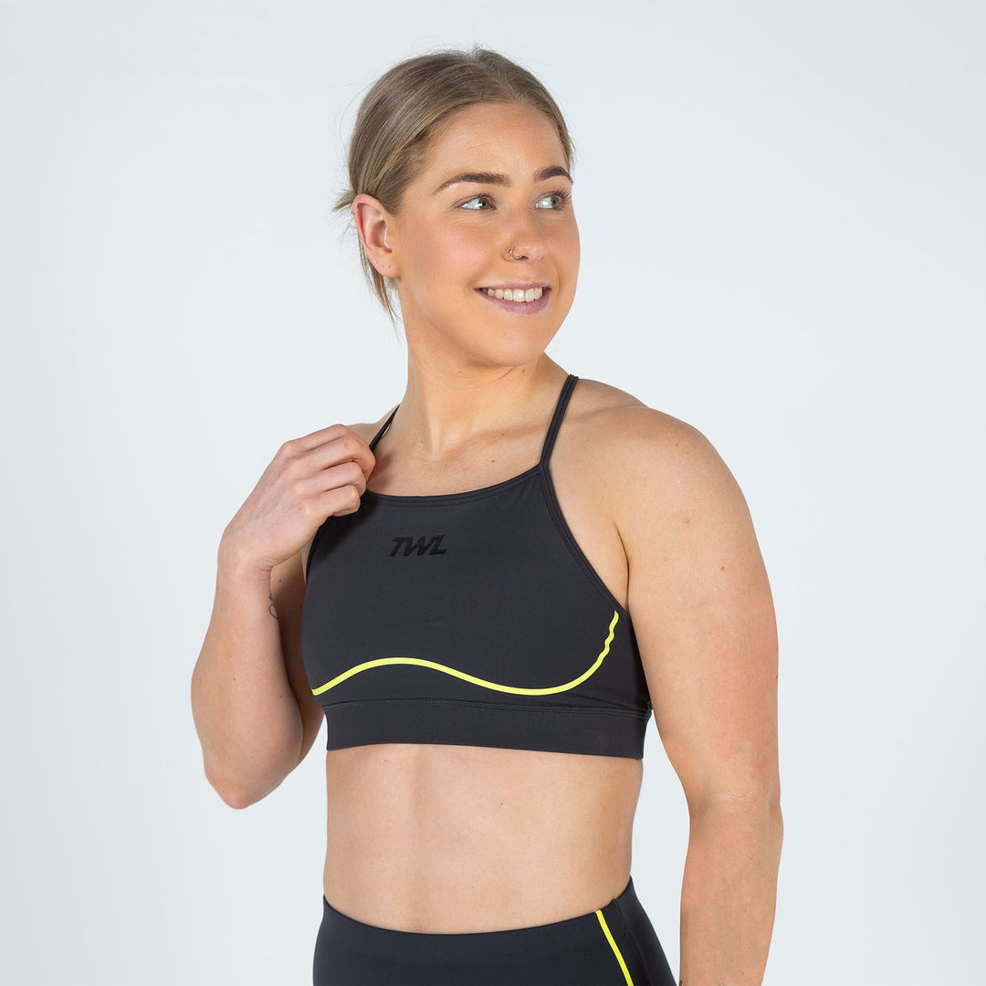 TWL - WOMEN'S FLEET BRA - PHANTOM/CITRUS