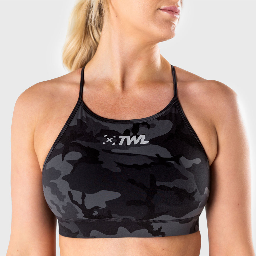 TWL - WOMEN'S FLEET BRA - BLACK CAMO