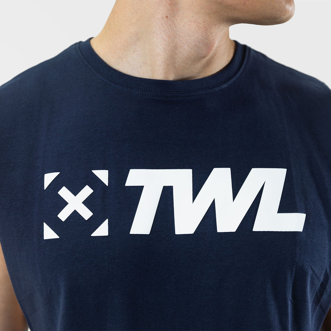 TWL - EVERYDAY MUSCLE TANK - MIDNIGHT NAVY/WHITE
