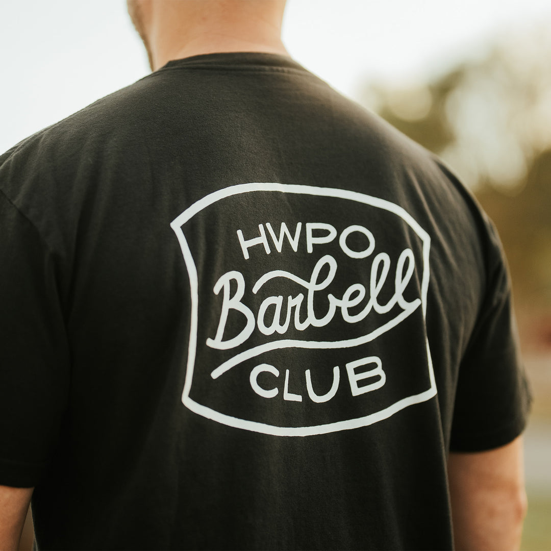 HWPO - BARBELL CLUB POCKET TEE - FADED BLACK