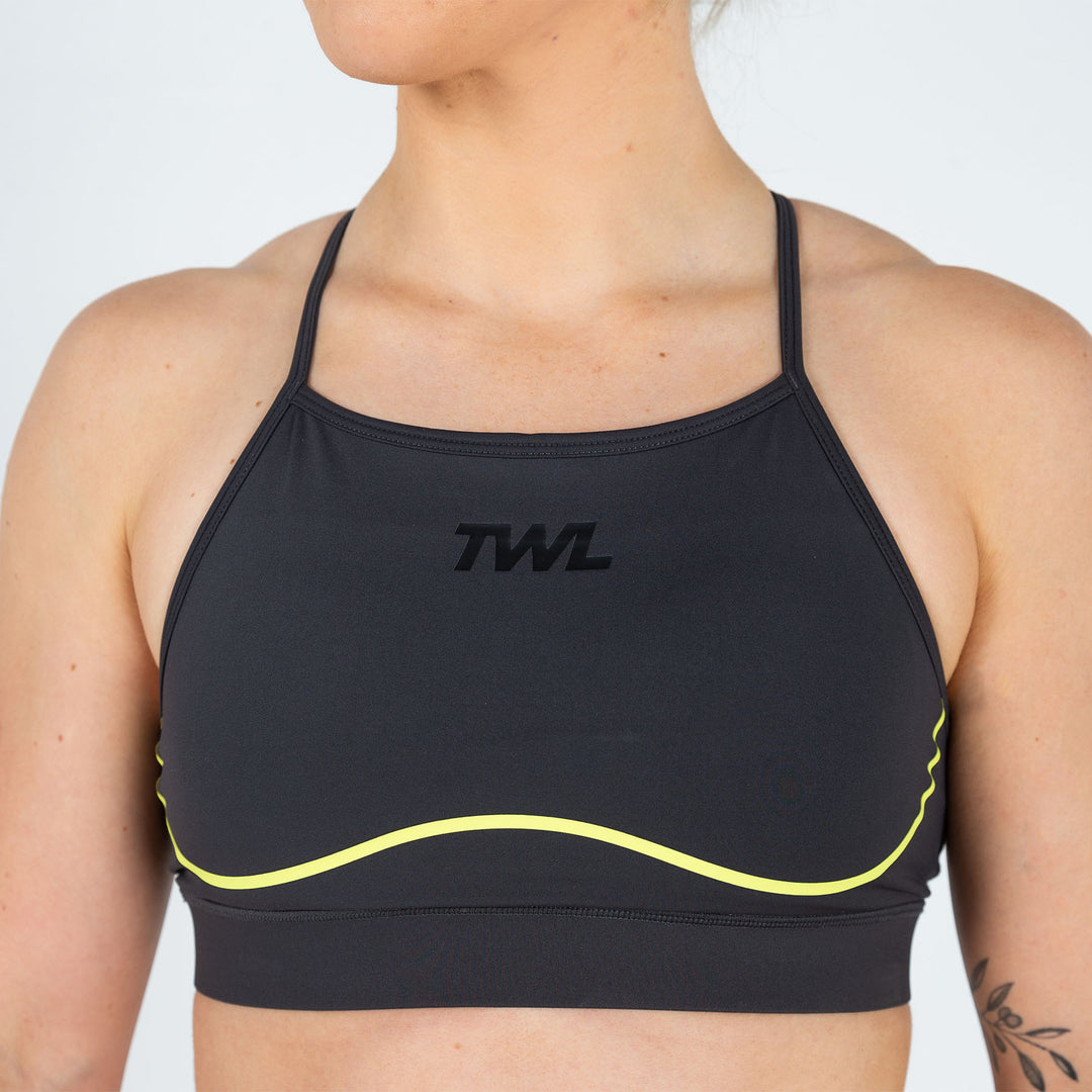 TWL - WOMEN'S FLEET BRA - PHANTOM/CITRUS