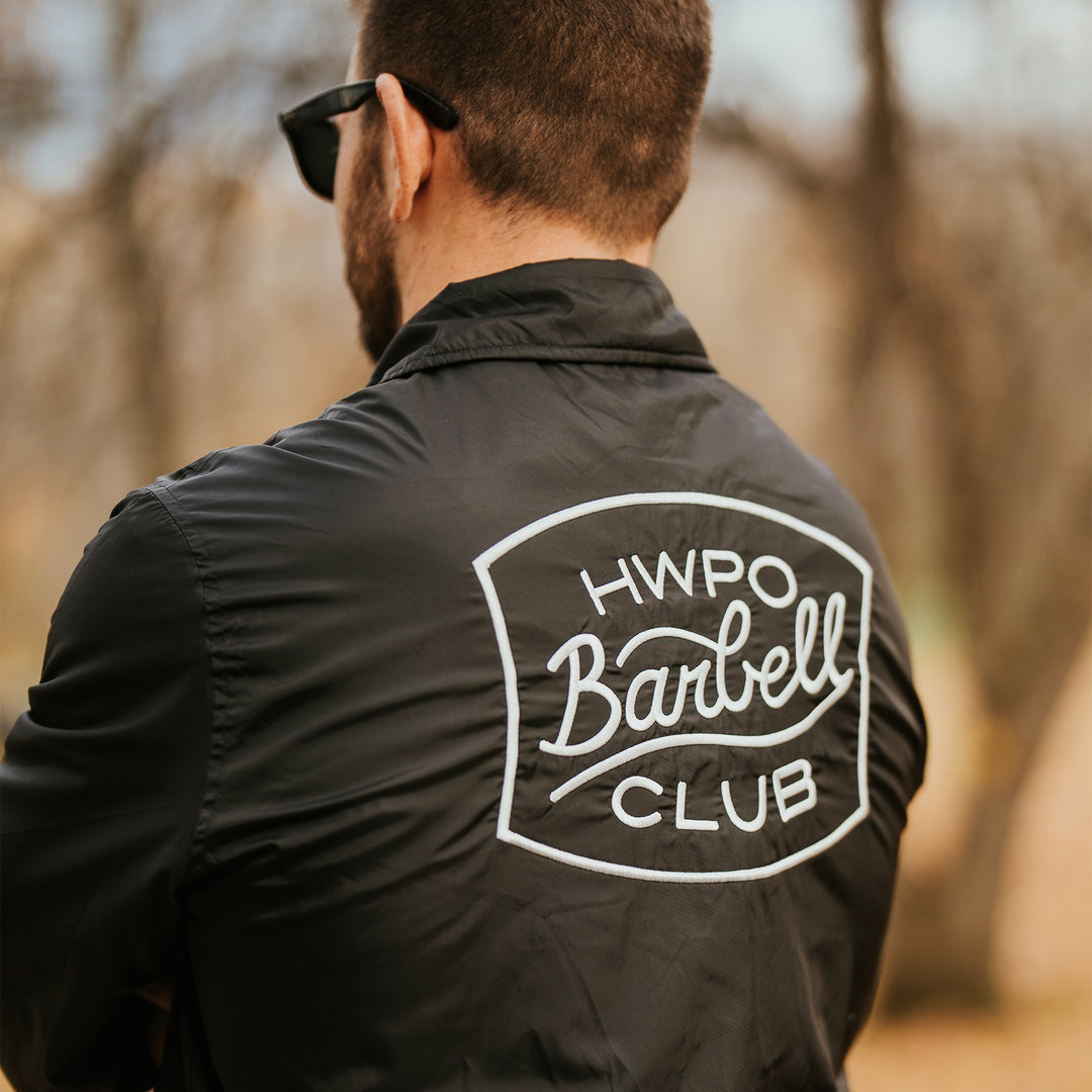 HWPO - BARBELL CLUB COACH JACKET - FADED BLACK