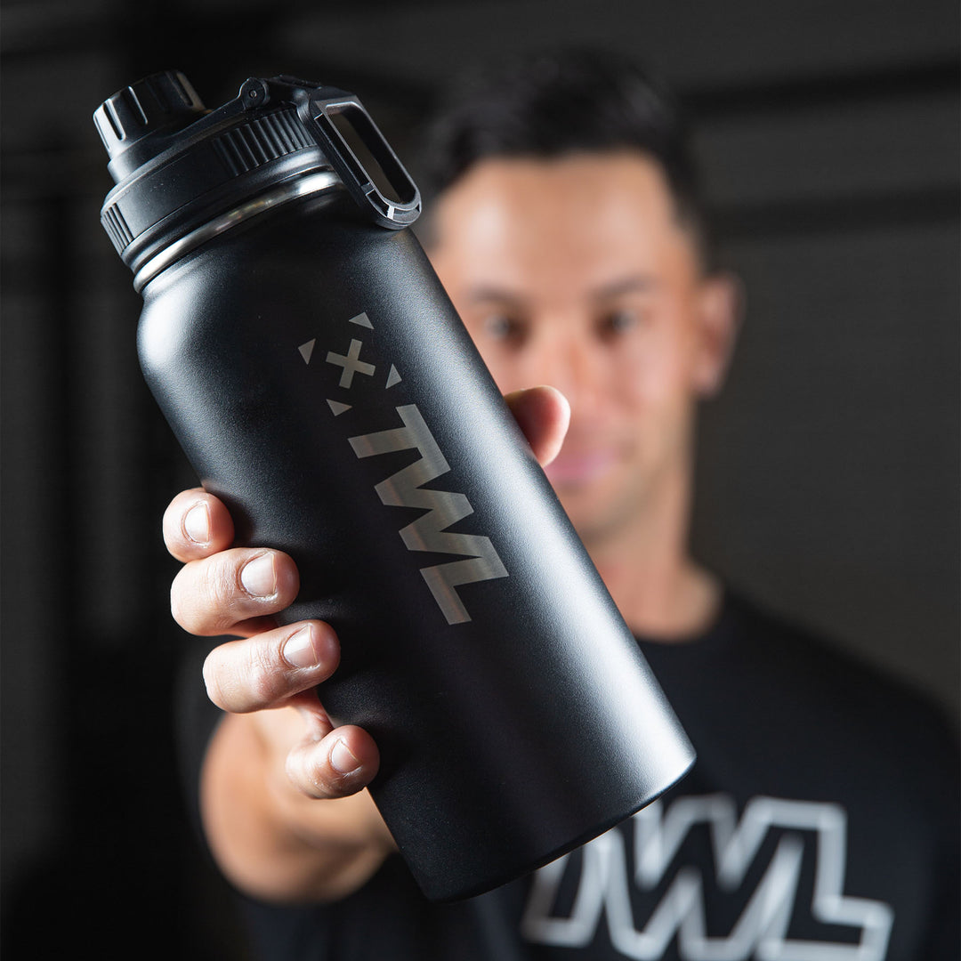 TWL - HYDRATE METAL WATER BOTTLE - 1 Litre - MATTE BLACK