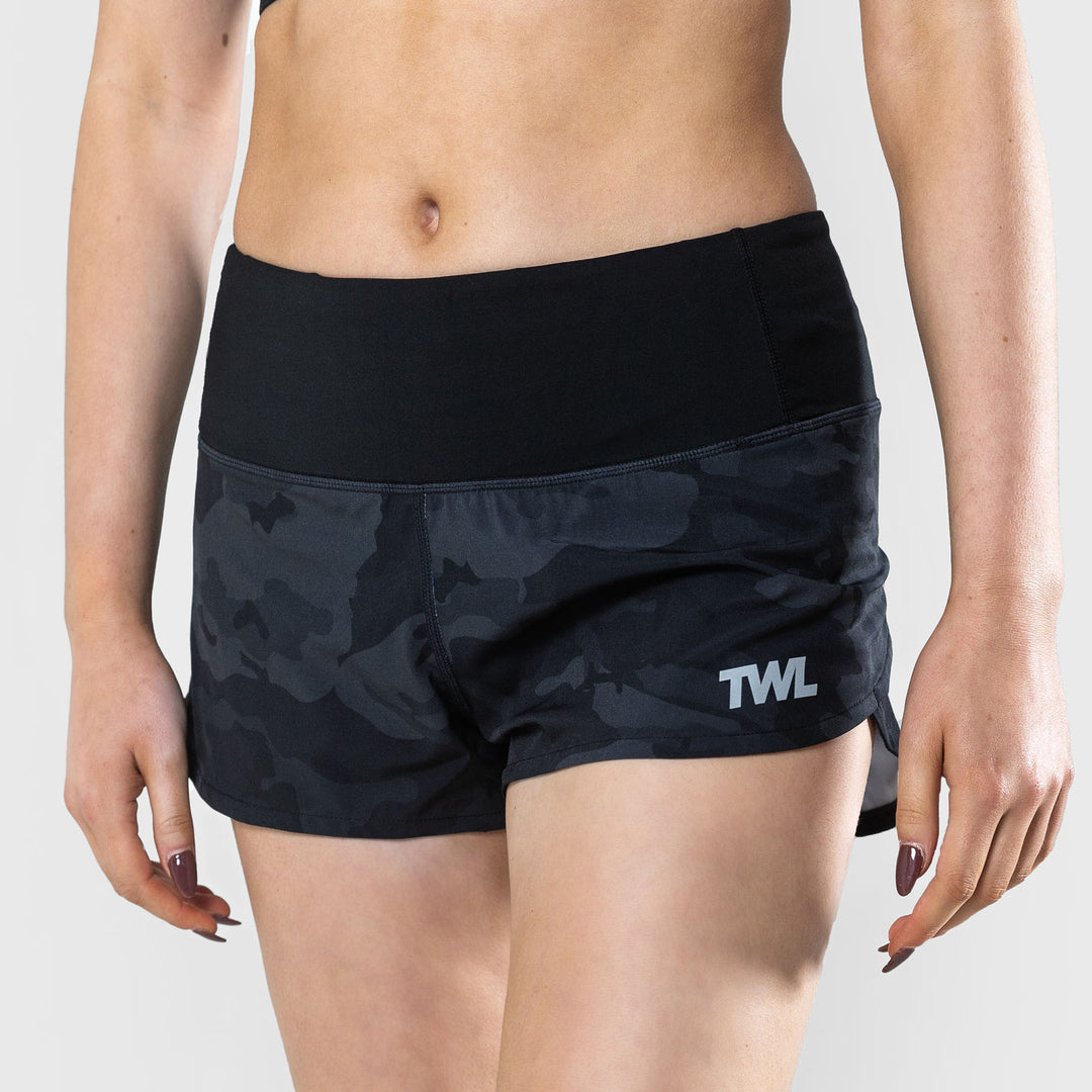 TWL - Women's Motion Shorts - BLACK CAMO