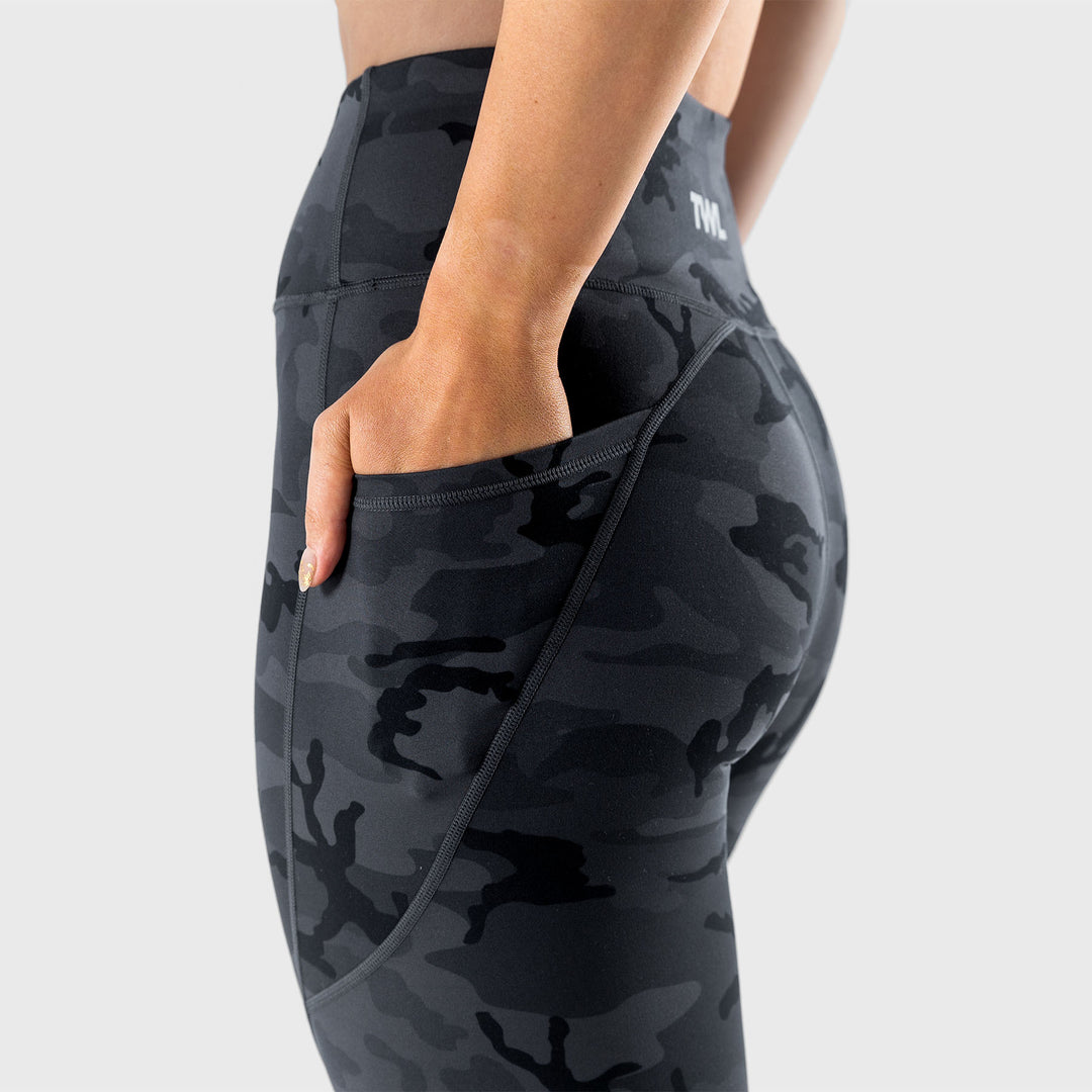 TWL - WOMEN'S ENERGY HIGH WAISTED 7/8TH TIGHTS - BLACK CAMO