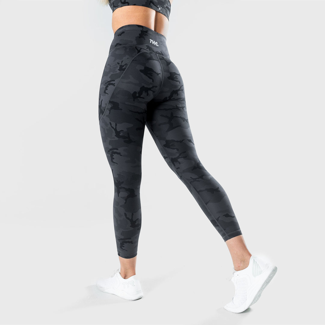 TWL - WOMEN'S ENERGY HIGH WAISTED 7/8TH TIGHTS - BLACK CAMO