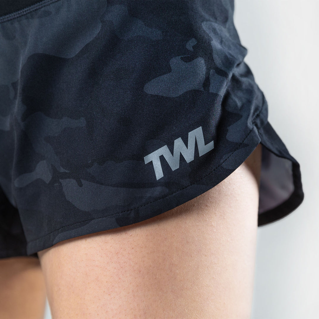 TWL - Women's Motion Shorts - BLACK CAMO