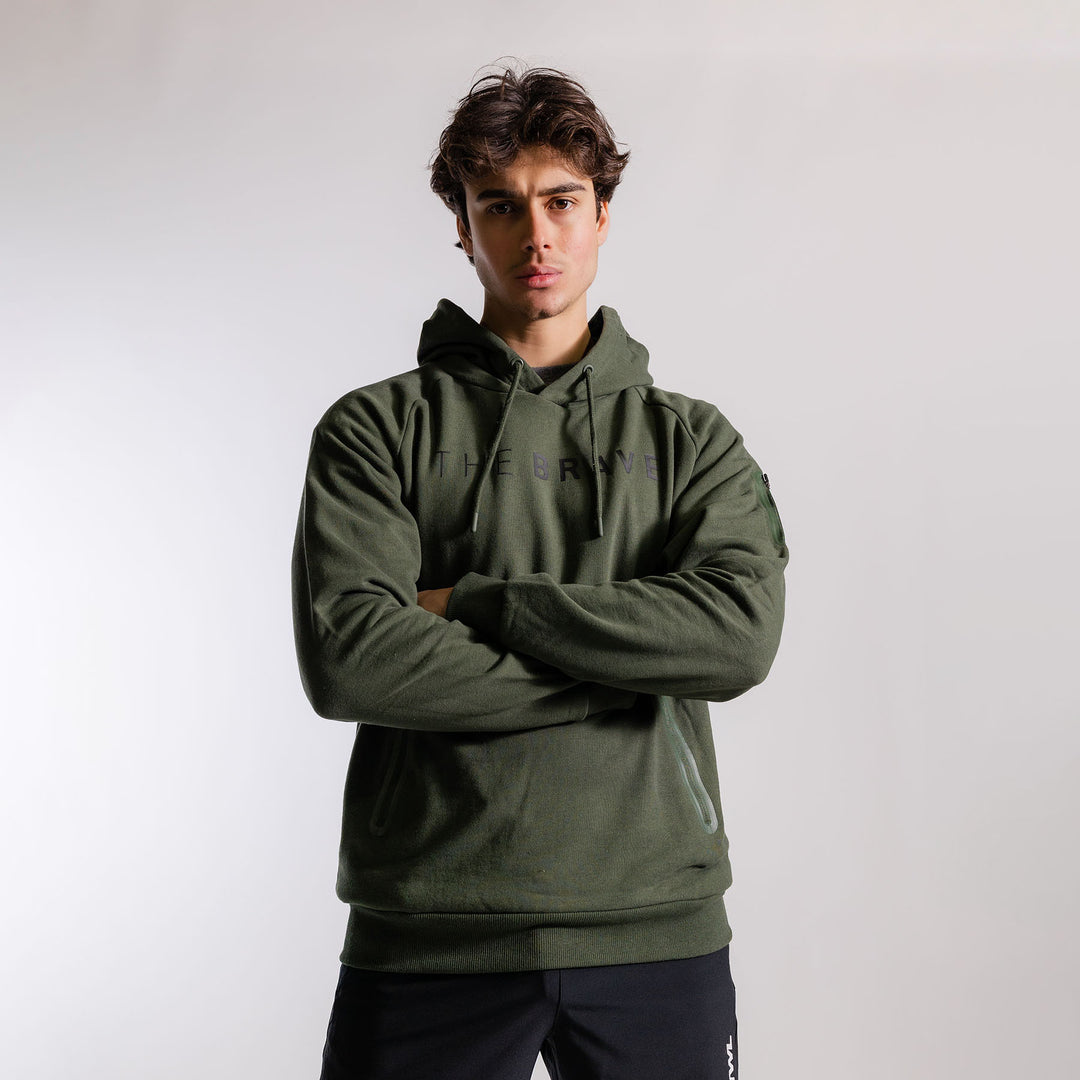 THE BRAVE - MENS SIGNATURE OVERHEAD HOODIE 2.0 - DARK OLIVE