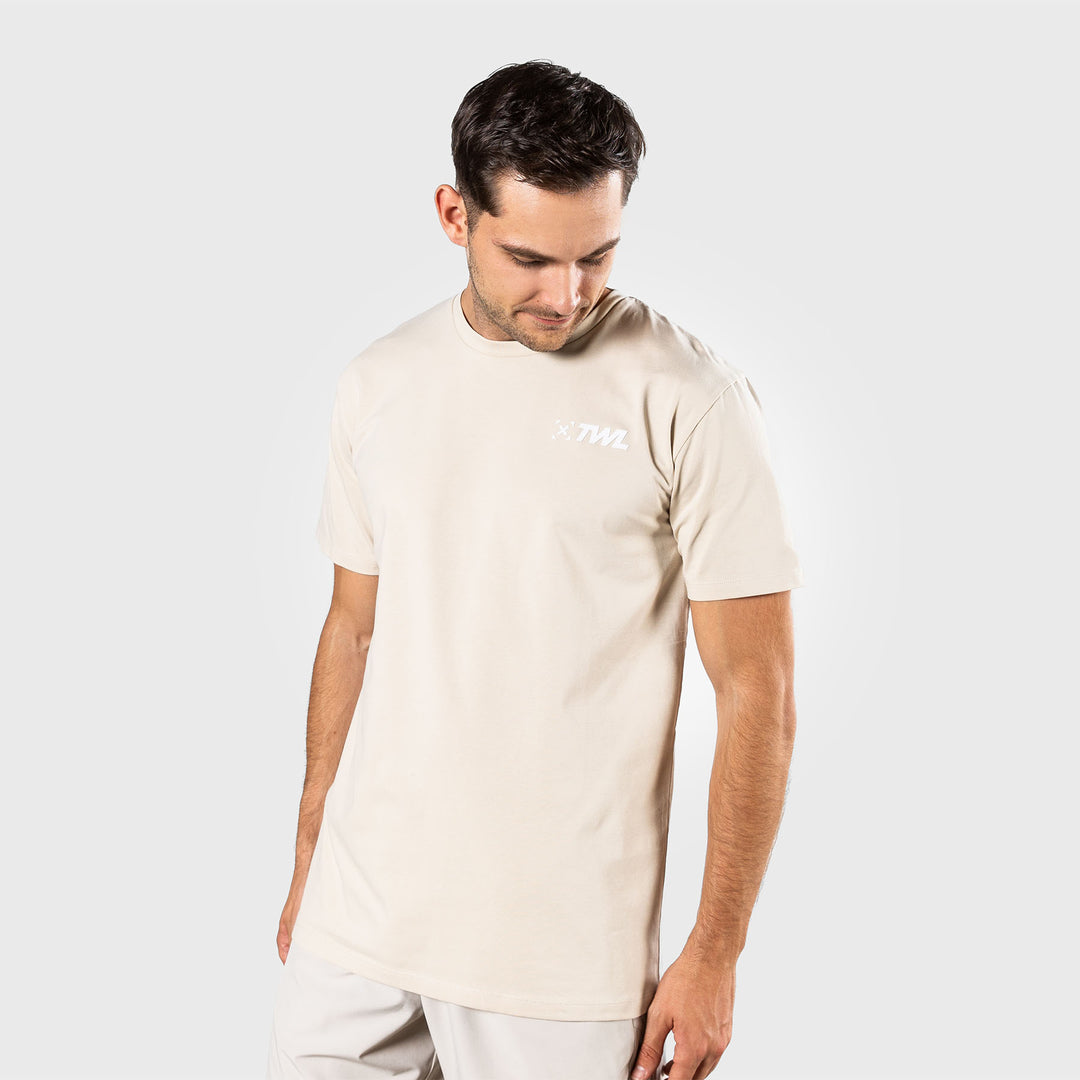 TWL - MEN'S EVERYDAY T-SHIRT SL - LINEN/WHITE