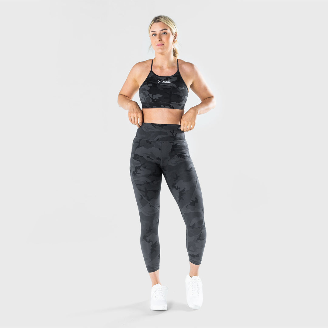 TWL - WOMEN'S FLEET BRA - BLACK CAMO