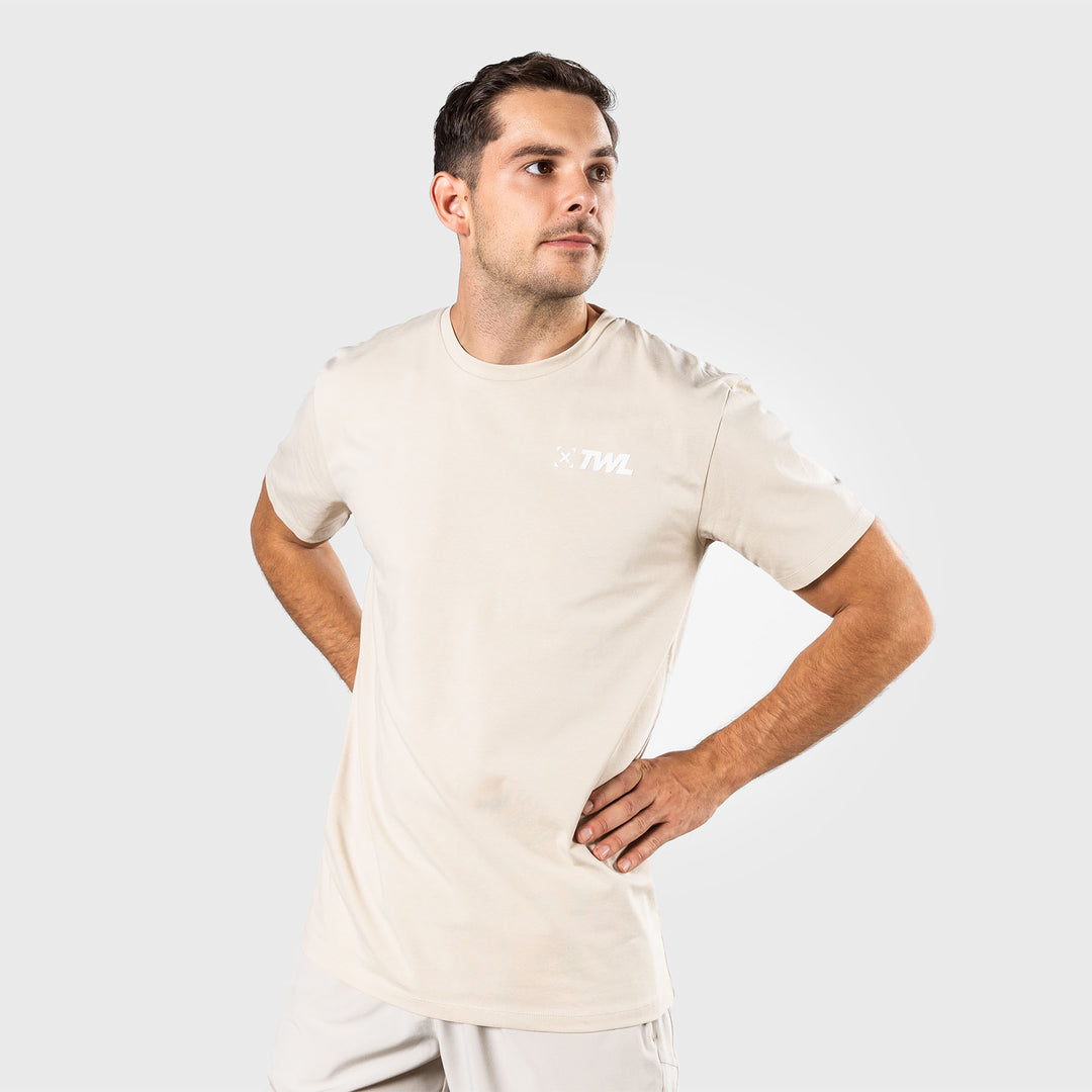 TWL - MEN'S EVERYDAY T-SHIRT SL - LINEN/WHITE
