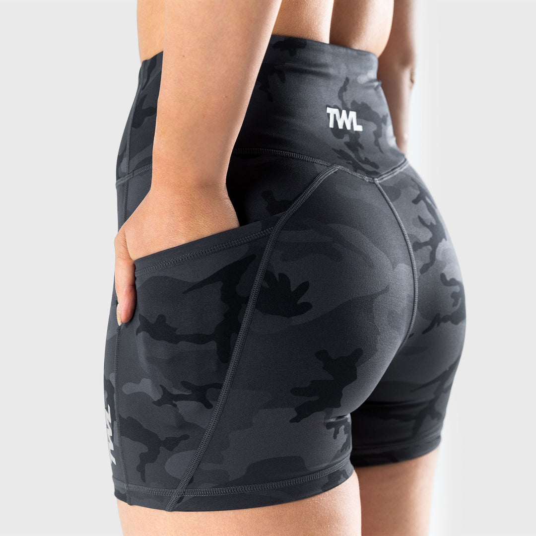 TWL - WOMEN'S ENERGY SHORTS - BLACK CAMO