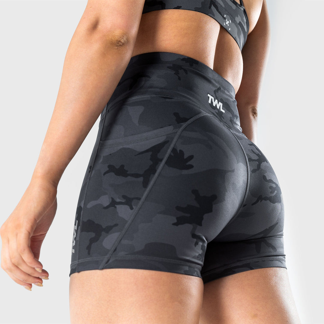 TWL - WOMEN'S ENERGY SHORTS - BLACK CAMO