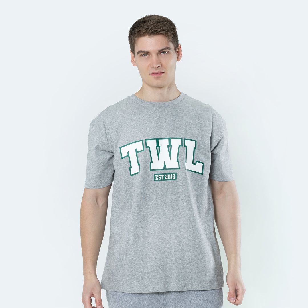 TWL - LIFESTYLE OVERSIZED T-SHIRT - VARSITY/LIGHT GREY MARL