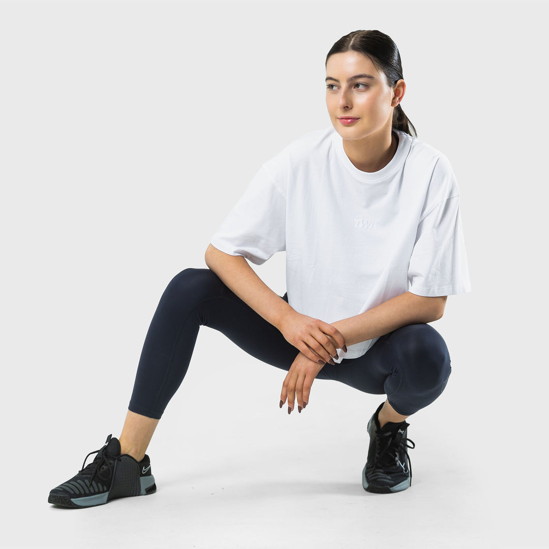 TWL - WOMEN'S OVERSIZED CROPPED T-SHIRT - TRIPLE WHITE