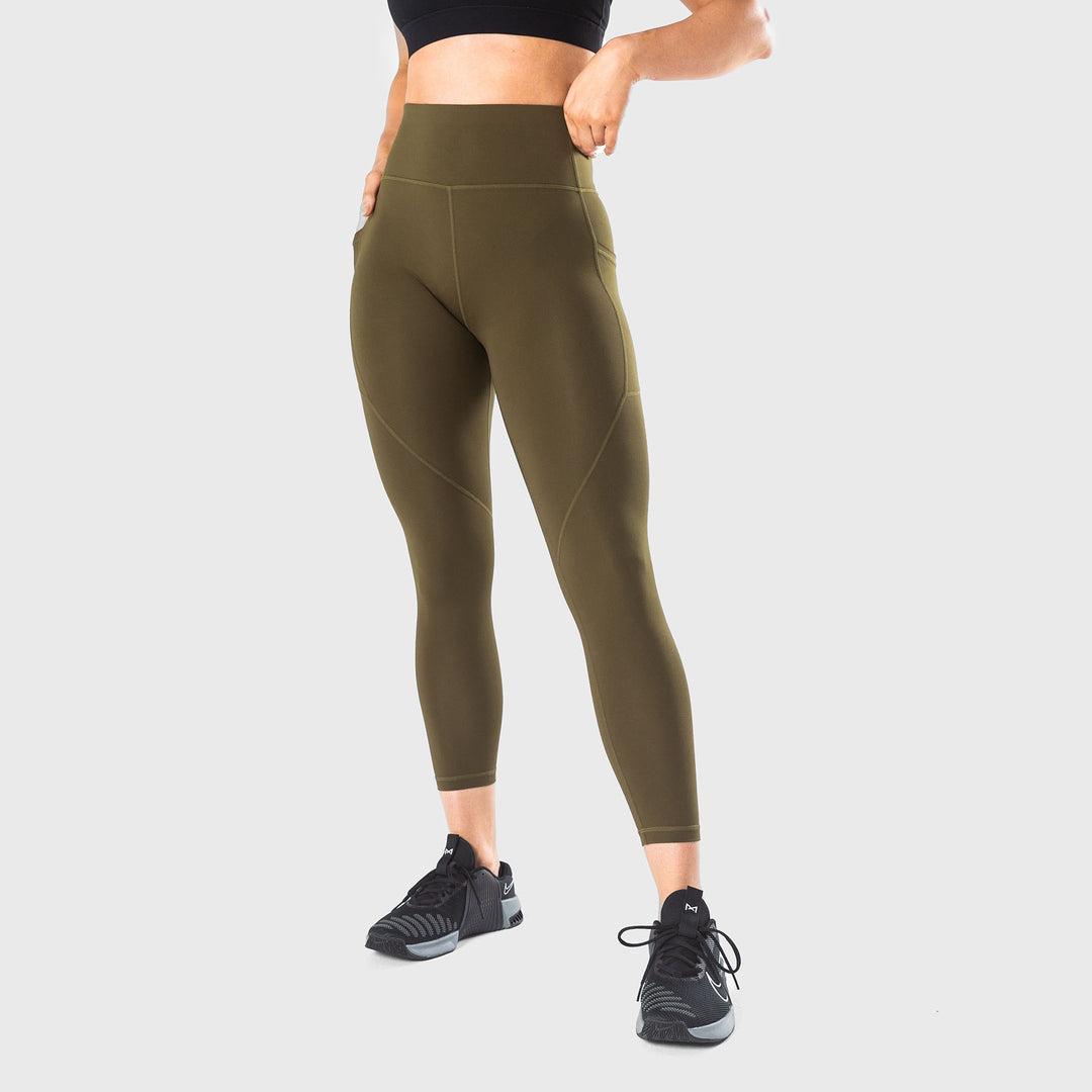 TWL - WOMEN'S ENERGY HIGH WAISTED 7/8TH TIGHTS - UNIFORM GREEN