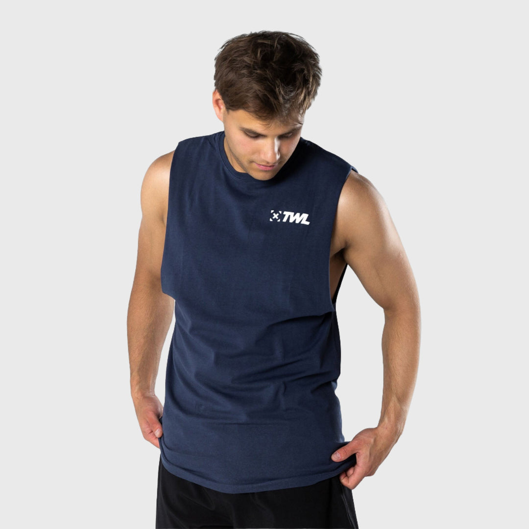 TWL - EVERYDAY MUSCLE TANK SL - MIDNIGHT NAVY/WHITE