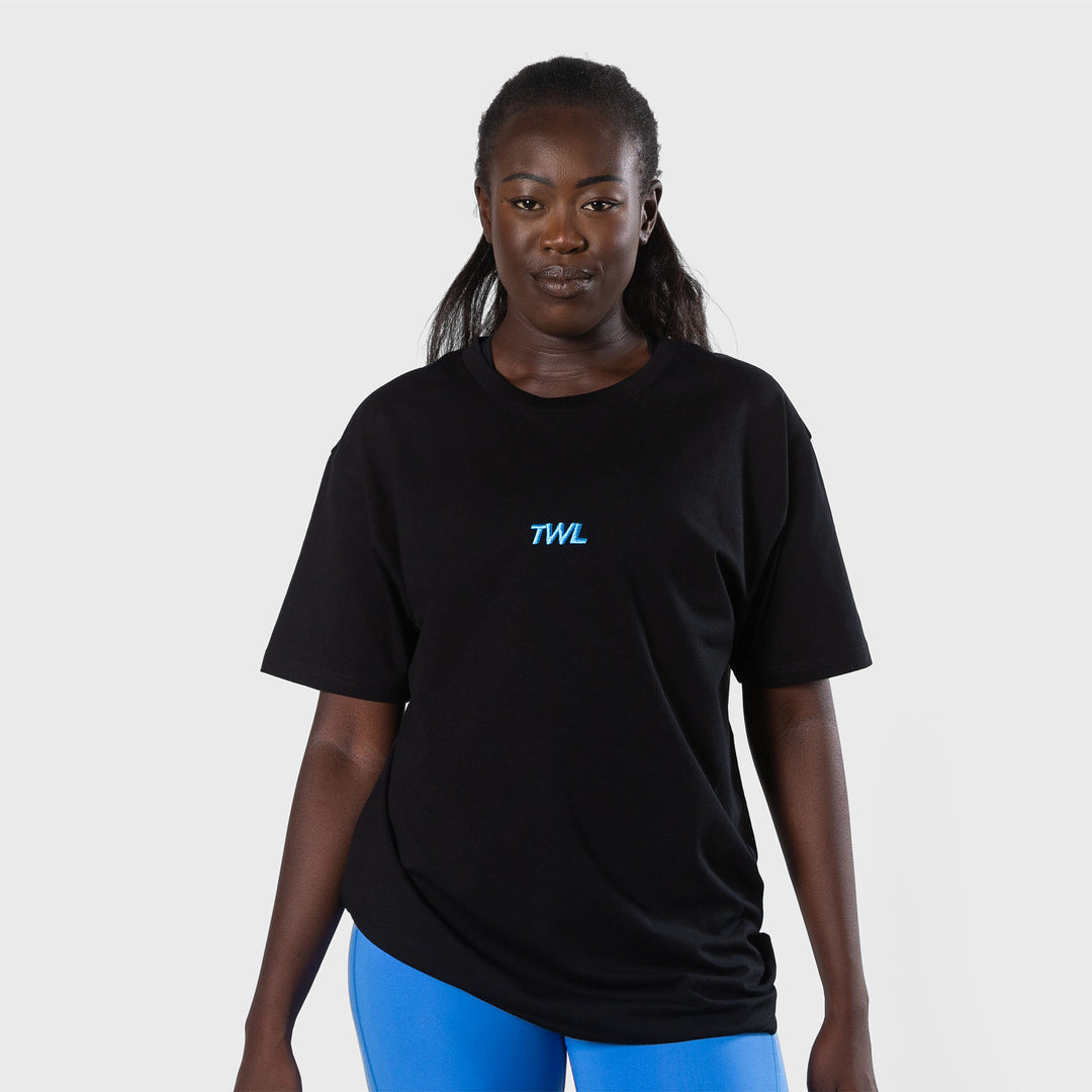 TWL - OVERSIZED T-SHIRT - BLACK/COBALT