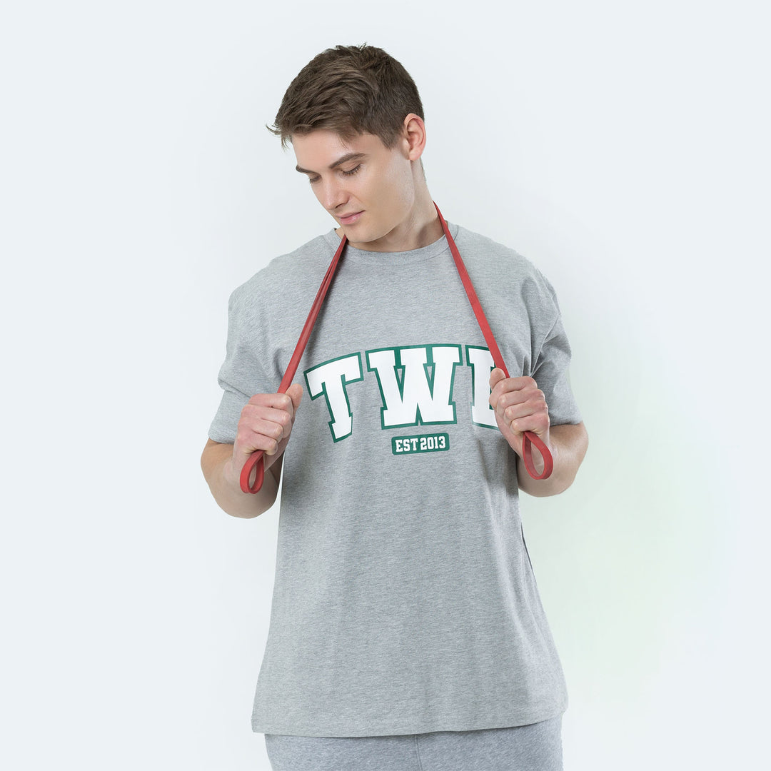 TWL - LIFESTYLE OVERSIZED T-SHIRT - VARSITY/LIGHT GREY MARL