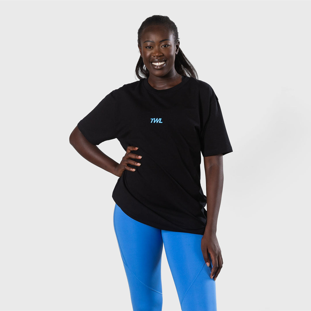 TWL - OVERSIZED T-SHIRT - BLACK/COBALT