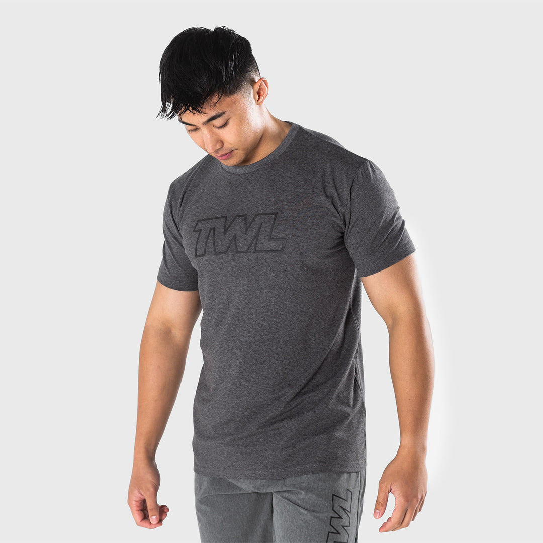 TWL - MEN'S EVERYDAY T-SHIRT - ATHLETE - CHARCOAL MARL/BLACK