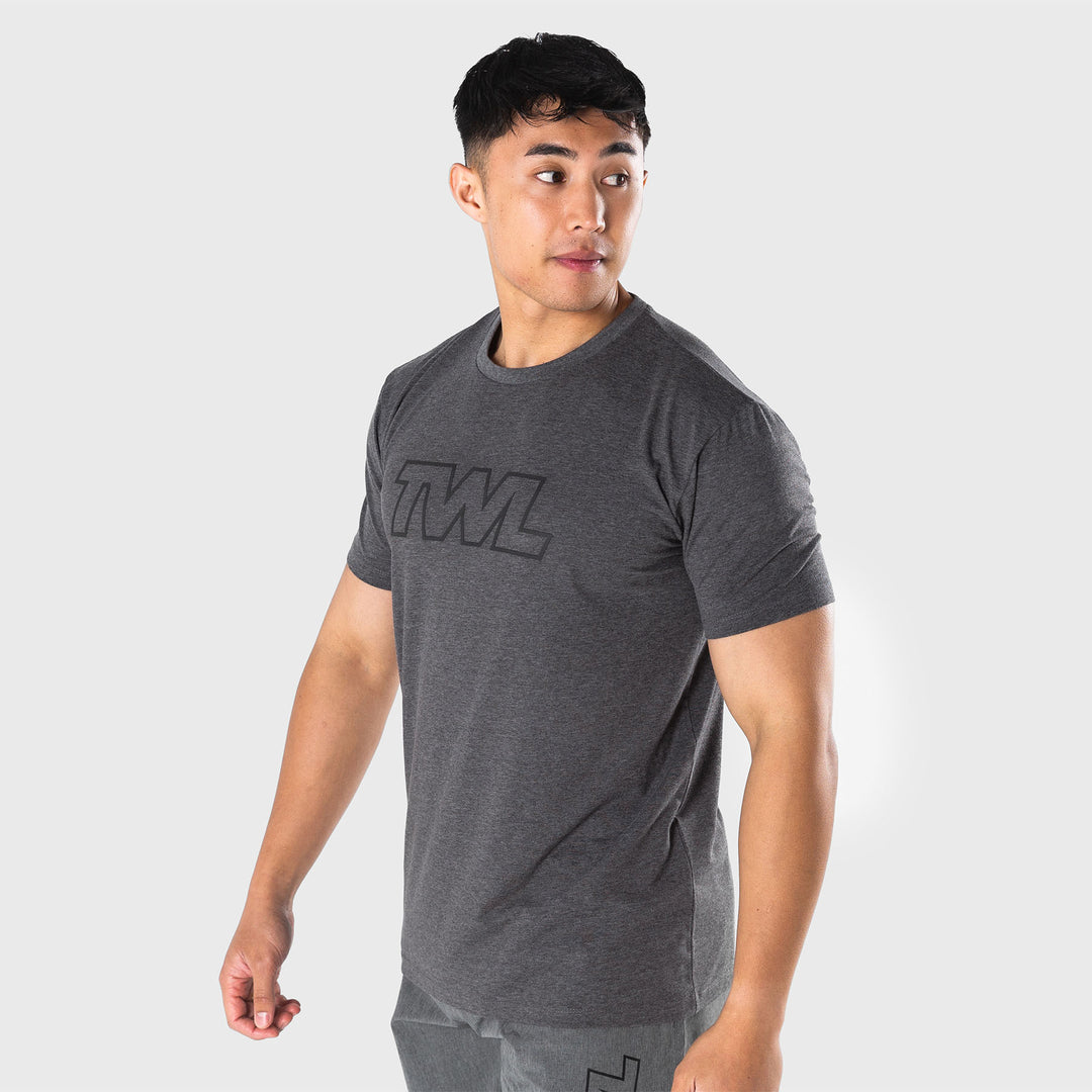 TWL - MEN'S EVERYDAY T-SHIRT - ATHLETE - CHARCOAL MARL/BLACK