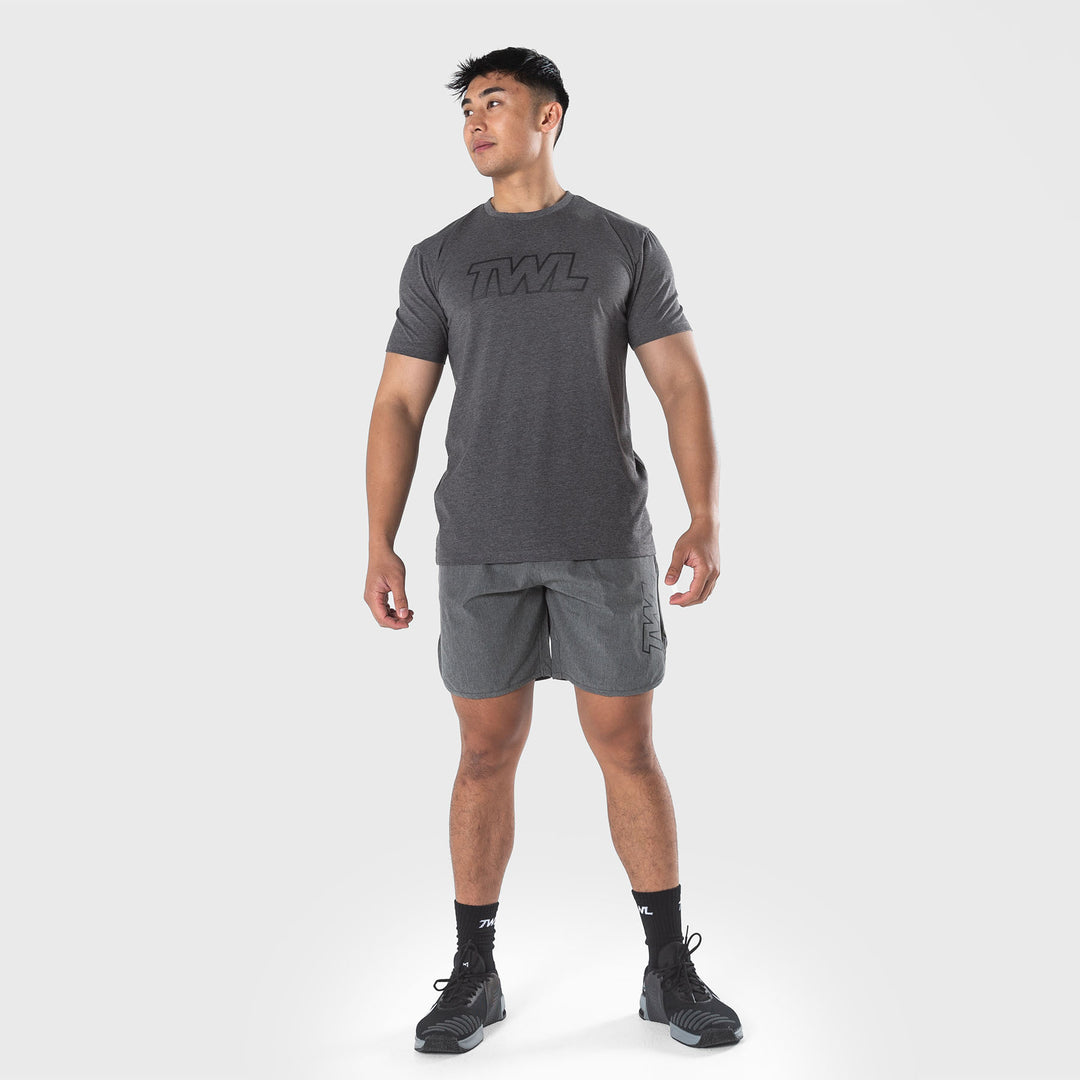 TWL - MEN'S EVERYDAY T-SHIRT - ATHLETE - CHARCOAL MARL/BLACK