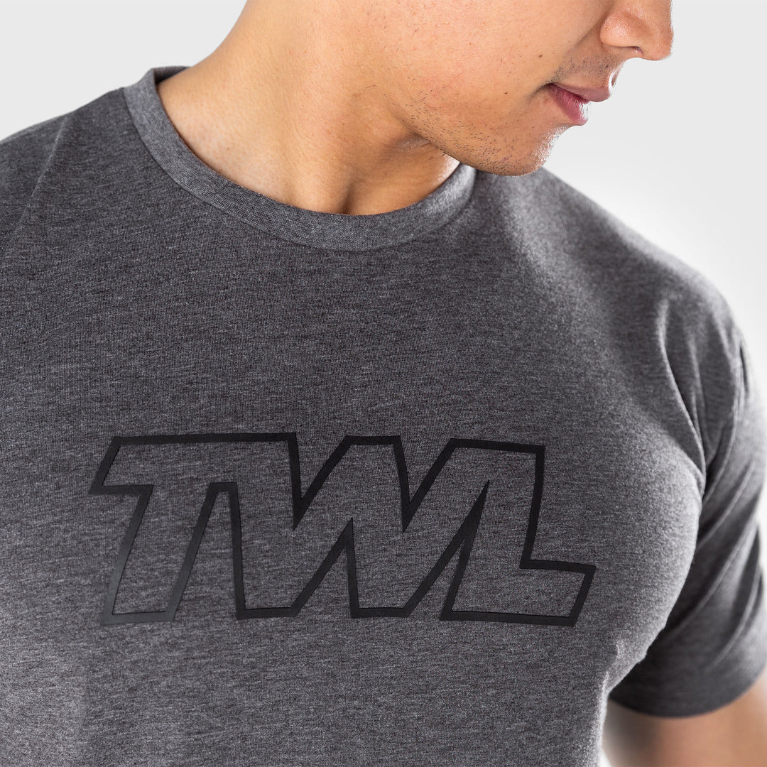 TWL - MEN'S EVERYDAY T-SHIRT - ATHLETE - CHARCOAL MARL/BLACK