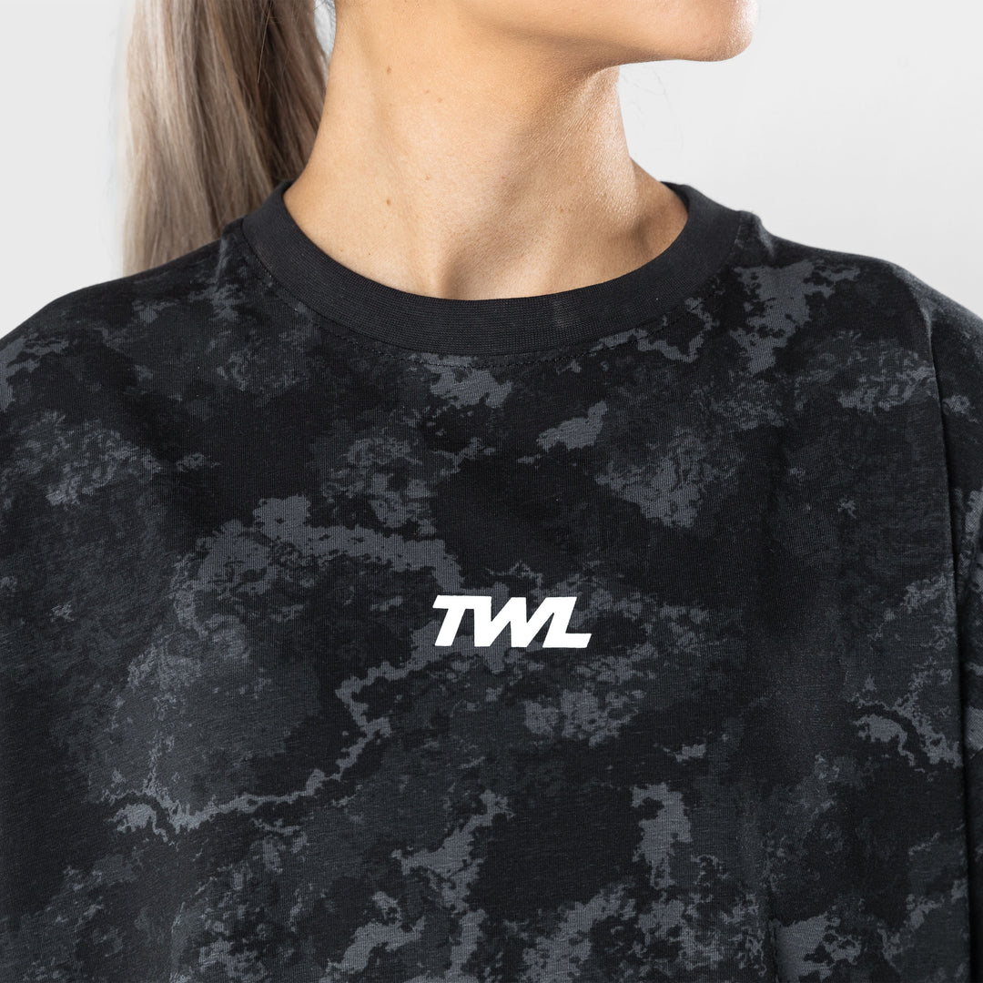 TWL - WOMEN'S OVERSIZED CROPPED T-SHIRT - BLACK ONYX