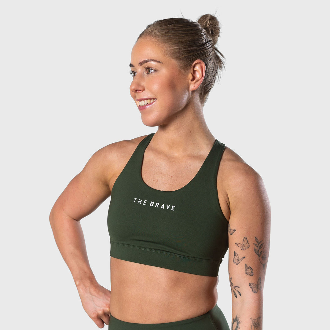 THE BRAVE - WOMEN'S SCULPT SPORTS BRA - DARK OLIVE
