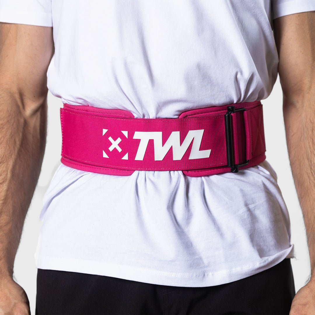 TWL - HYBRID VELCRO LIFTING BELT - RASPBERRY