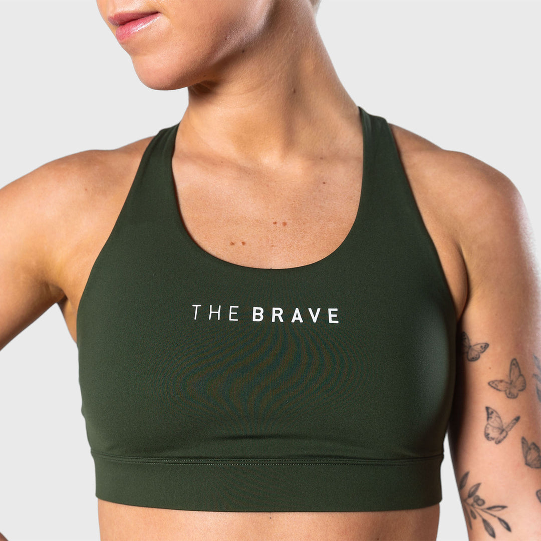 THE BRAVE - WOMEN'S SCULPT SPORTS BRA - DARK OLIVE