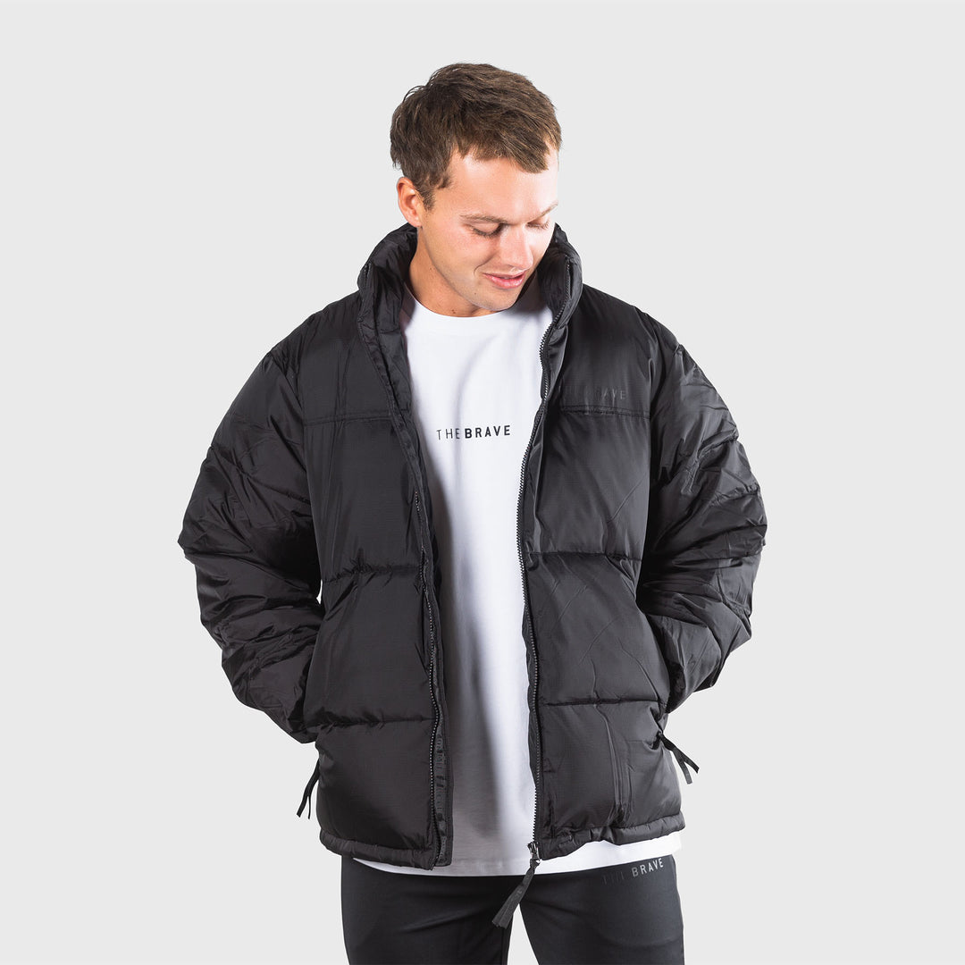 THE BRAVE - SIGNATURE PUFFER JACKET - BLACK