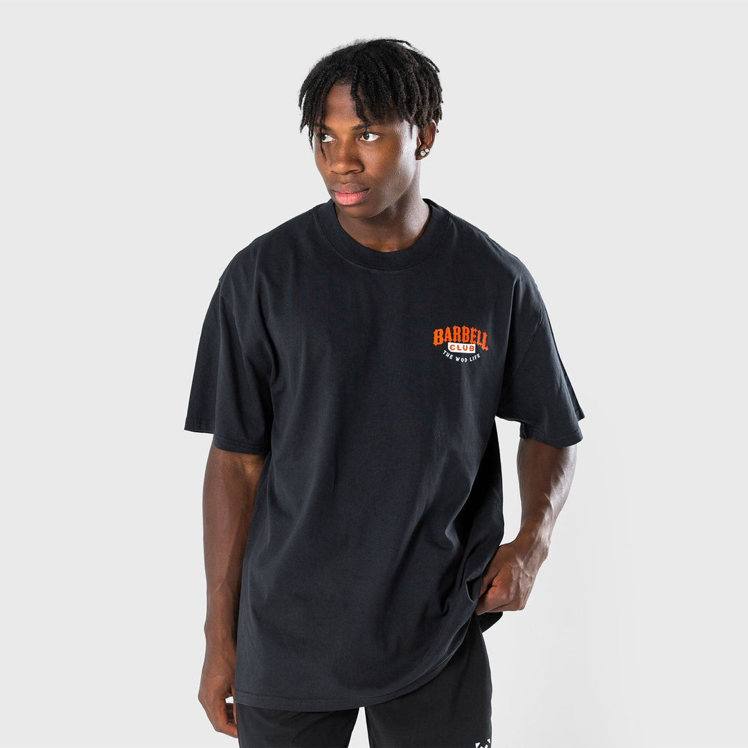 TWL - LIFESTYLE OVERSIZED T-SHIRT  -  WILDCAT - BARBELL CLUB - WASHED BLACK