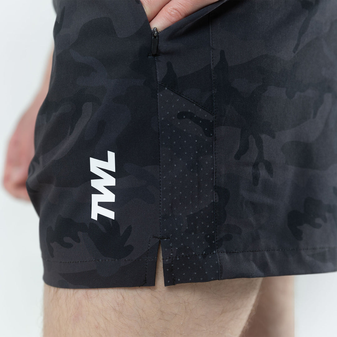 TWL - MEN'S REP SHORTS 5" - BLACK CAMO