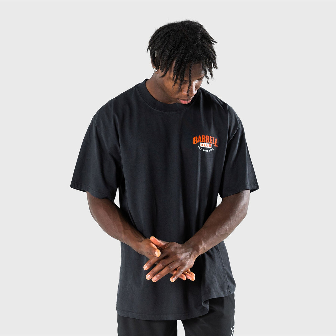 TWL - LIFESTYLE OVERSIZED T-SHIRT  -  WILDCAT - BARBELL CLUB - WASHED BLACK