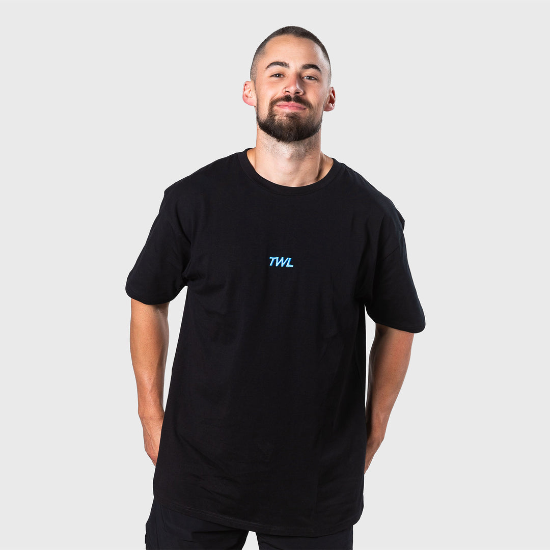 TWL - OVERSIZED T-SHIRT - BLACK/COBALT