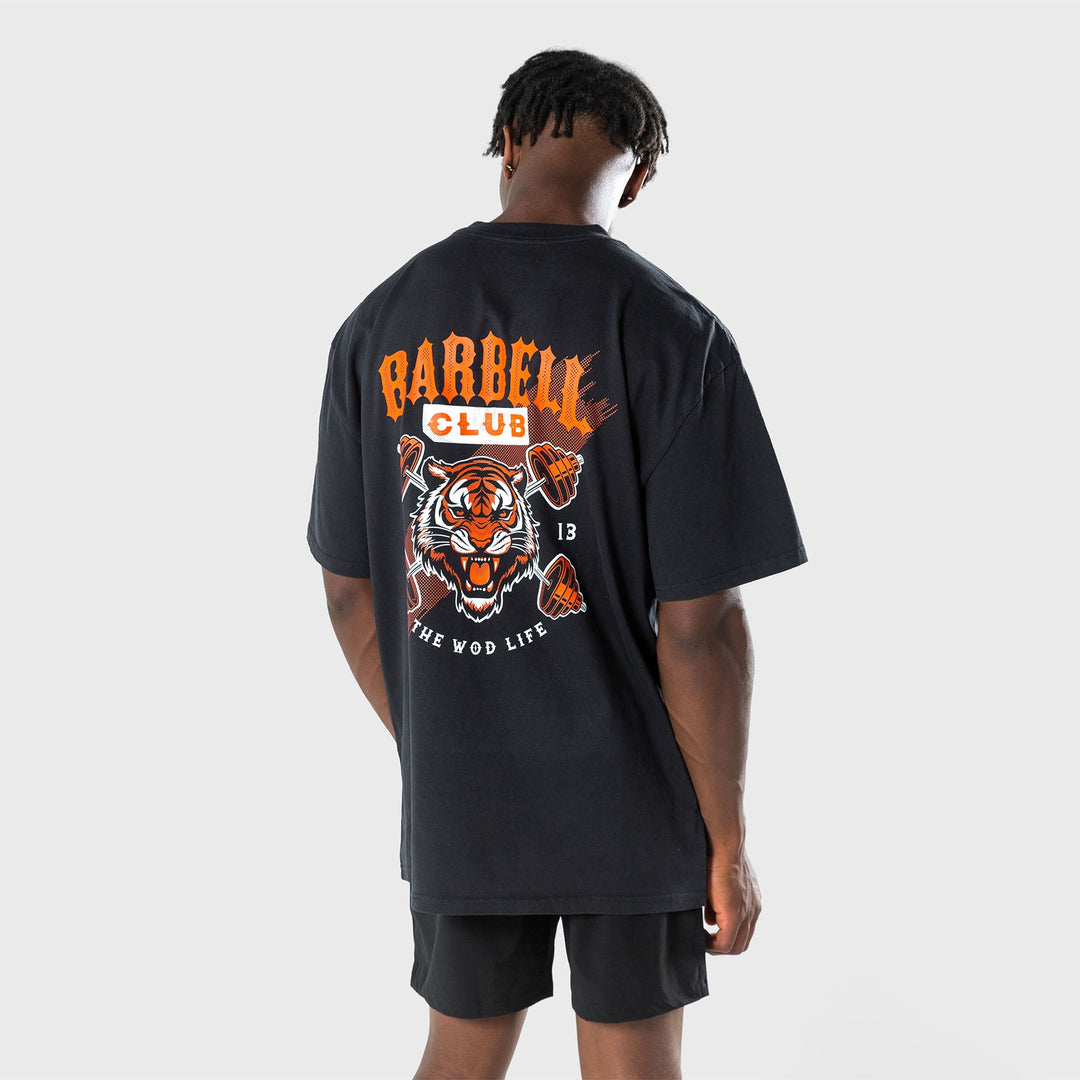 TWL - LIFESTYLE OVERSIZED T-SHIRT  -  WILDCAT - BARBELL CLUB - WASHED BLACK
