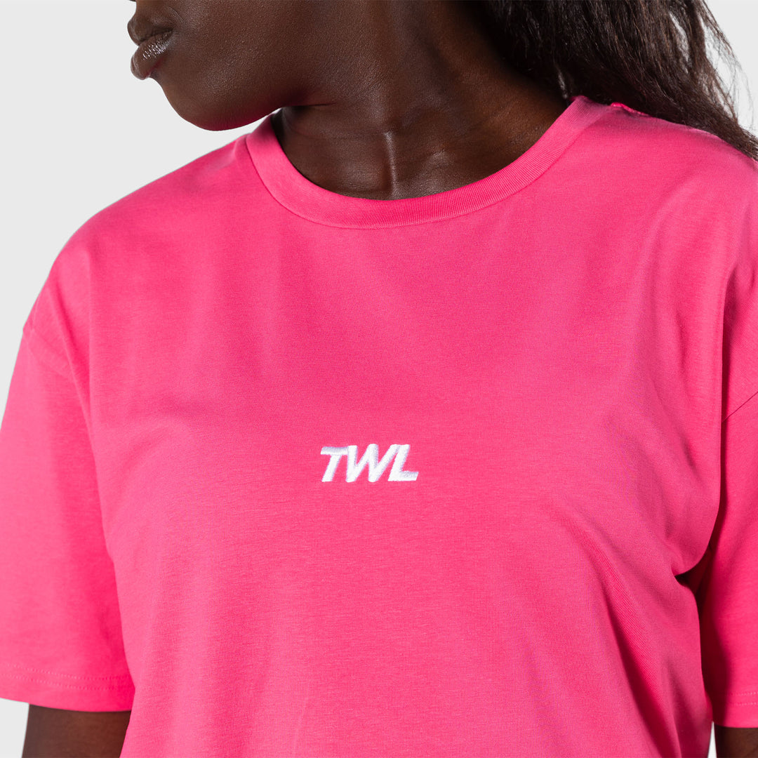 TWL - OVERSIZED T-SHIRT - FLAMINGO/WHITE